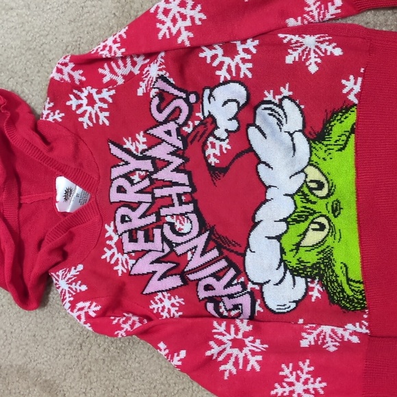 Adorable Merry Grinchmas Sweater Hoodie - Picture 3 of 5